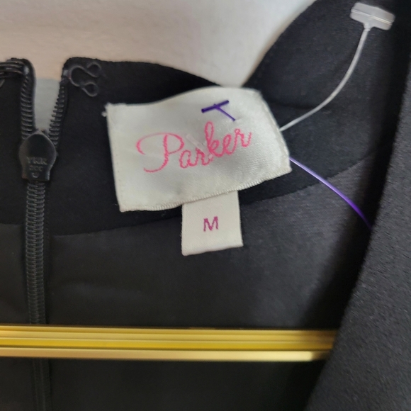 Medium Parker Black Sheath Mixed Media Dress Mini - Picture 2 of 5